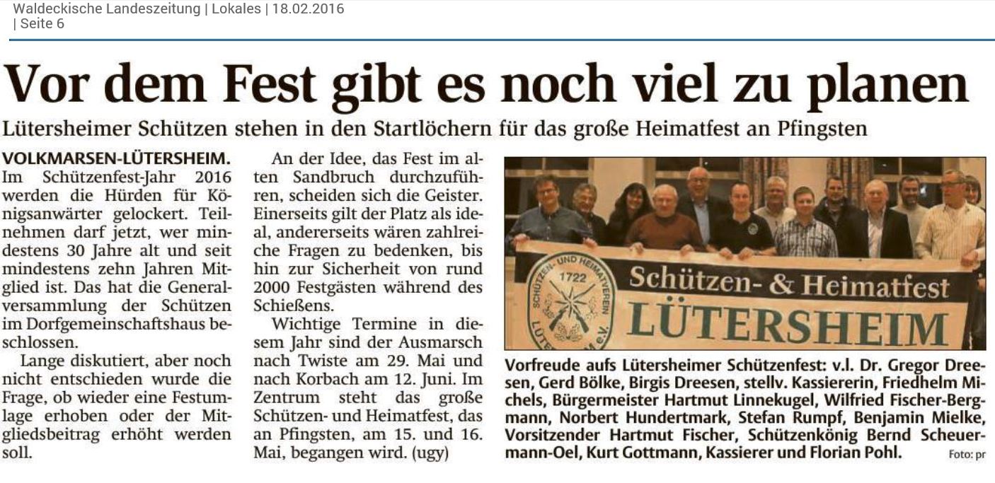 Zeitungsbereicht JHV WLZ